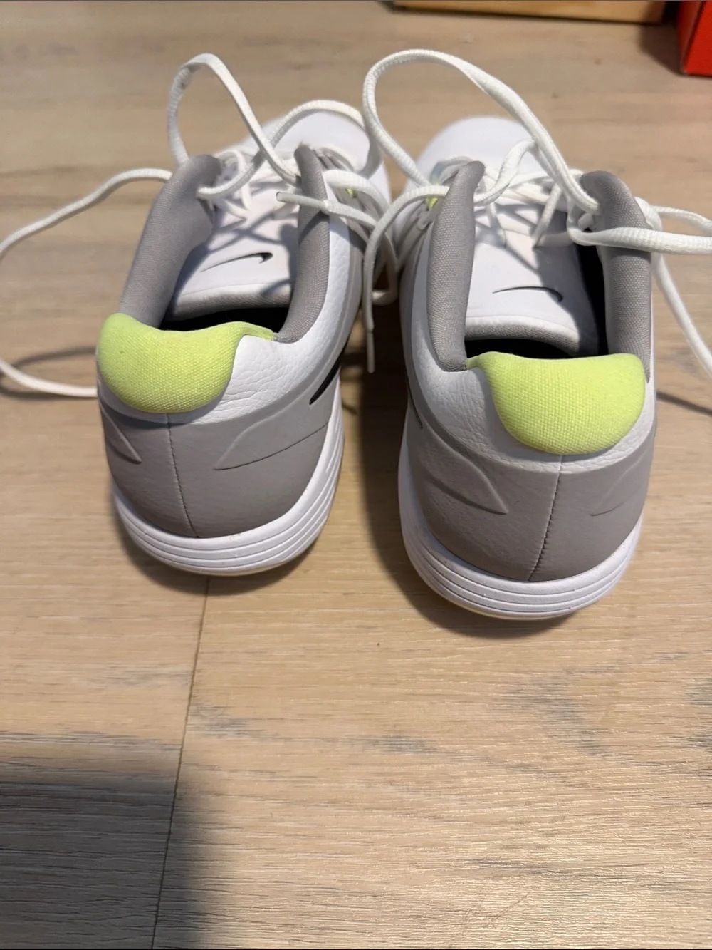 Nike Men's White Golf Shoes with Gray and Neon Yellow - NWOB